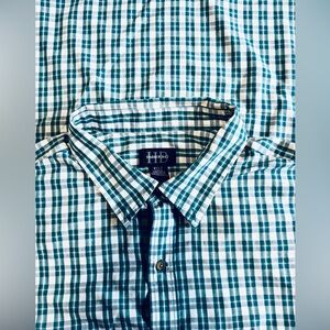 Harbor Bay Men's Plaid (Green) Short Sleeve ButtonUp (3XLT)